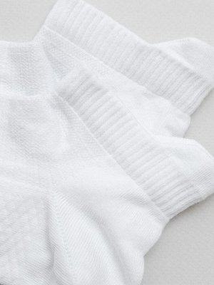 Короткие мужские носки белого цвета с сеткой и антибактериальной обработкой (1 упаковка по 5 пар)