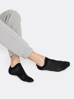 Спортивные короткие мужские носки из пряжи Coolmax® черного цвета (1 упаковка по 5 пар)