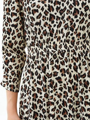Платье женское c леопардовым принтом