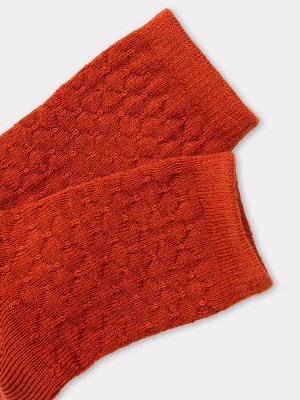 Носки женские шерстяные оранжевые с текстурой объемных ромбиков (1 упаковка по 5 пар)
