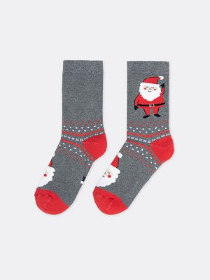 Теплые носки унисекс с новогодним дизайном (1 упаковка по 5 пар)
