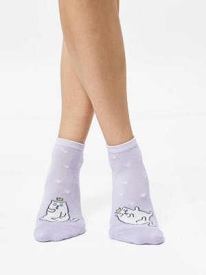 Высокие женские носки с плюшевым следом светло-лавандового цвета (1 упаковка по 5 пар)