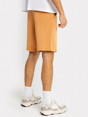 Однотонные мужские шорты в оранжевом оттенке со шнуровкой