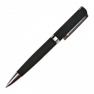 Ручка шариковая поворотная, 1.0 мм, BrunoVisconti MILANO, стержень синий, металлический корпус Soft Touch чёрный, в футляре из экокожи