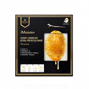 JMSolution Маска тканевая для лица с прополисом Mask Premium Honey Luminous Royal Propolis, 33 мл