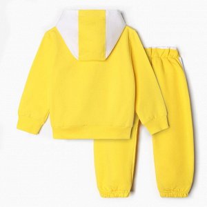 Комплект для девочки (толстовка, брюки ), цвет жёлтый, рост