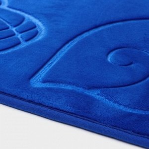 Набор ковриков для ванной и туалета Доляна «Ракушки», объёмные, 2 шт, 40x50 см, 50x80 см, цвет синий