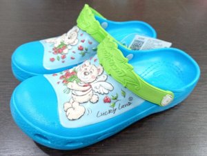 Обувь детская пляжная сабо для девочки цвет Голубой