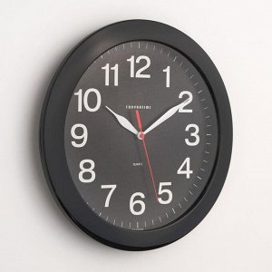 Часы настенные, серия: Классика, d=29 см, черный обод