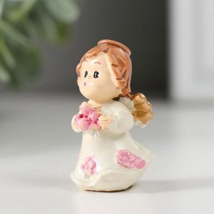Фигурка полистоун «Ангел с цветочком», 2x2.5x4 см, МИКС