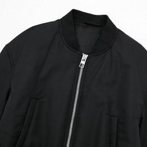 Весенне-осенняя укороченная куртка-бомбер, черный