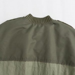 Женская куртка-бомбер с необработанными краями, оливковый