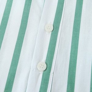 Женская укороченная рубашка с принтом в полоску, зеленый/белый