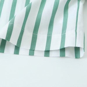 Женская укороченная рубашка с принтом в полоску, зеленый/белый