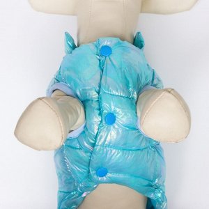 СИМА-ЛЕНД Куртка для собак двухсторонняя с утяжкой размер 14 (ДС 32 см, ОГ 42 см, ОШ 31 см), голубая   6968362