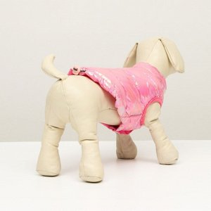СИМА-ЛЕНД Куртка для собак двухсторонняя с утяжкой, размер 10 (ДС 25 см, ОГ 34 см, ОШ 24 см),розовая 6968372