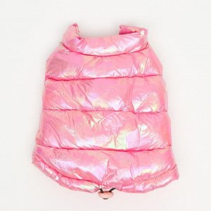Куртка для собак двухсторонняя с утяжкой, размер 10 (ДС 25 см, ОГ 34 см, ОШ 24 см),розовая 6968372