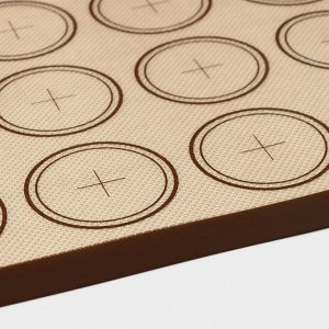Силиконовый коврик для макаронс армированный «Макарон.Плюс», 42x29,5 см, цвет МИКС