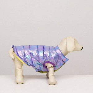ВЫВОДИМ Куртка для собак двухсторонняя с утяжкой, размер 10 (ДС 25, ОГ 34,ОШ 24),фиолетовая/жёлтая 6968366