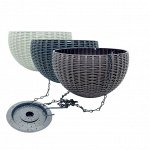 Кашпо, подвесное, пластик, h 13 см d 22 см, 2,5 л микс