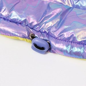 Куртка для собак двухсторонняя с утяжкой, размер 10 (ДС 25, ОГ 34,ОШ 24),фиолетовая/жёлтая 6968366