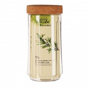 Банка для сыпучих продуктов Sugar&Spice Rosemary 1,1л, пластик, пробковая крышка