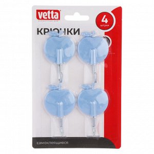 VETTA Крючки самоклеящиеся на блистере, 4шт, WF-005
