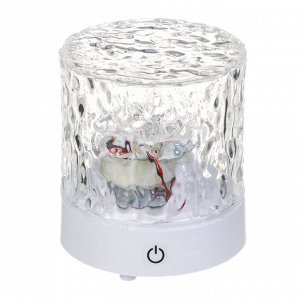 Светильник LED, 9х9х10 см, с живым светом, USB, полистирол, 3 цвета(белый, теплый, белый теплый)