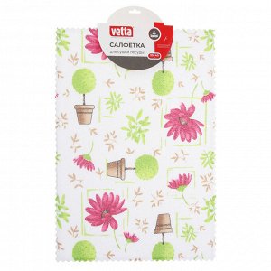 VETTA Салфетка для сушки посуды из микрофибры, 30x40см, 260г/кв,м, 2 дизайна
