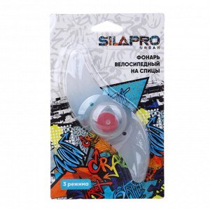 SILAPRO Фонарь на спицы велосипедный, световой винт, 3 реж., 1хСR2032, пластик