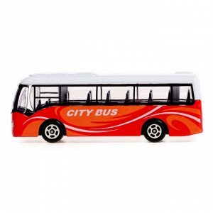 Автобус металлический «Междугородний», масштаб 1:64, цвет красный