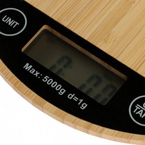Весы кухонные Luazon LVE-029 "Бамбук", электронные, до 5 кг