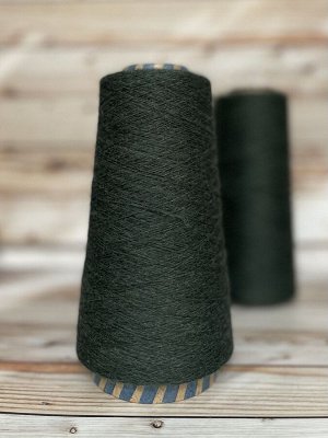 Пряжа для вязания, 100 гр., Genziana 100% меринос  1500м/100г  Zwirn (темно-зеленый мох)