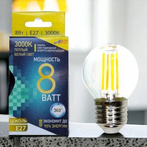 ЛАМПА СВЕТОДИОДНАЯ LED-Premium ШАР 8Вт Е27 3000К прозрачная