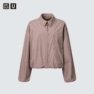 UNIQLO - укороченная ветровка с объемными рукавами - 36 BROWN