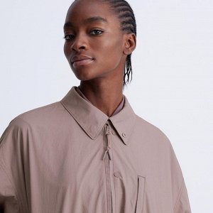 UNIQLO - укороченная ветровка с объемными рукавами - 36 BROWN