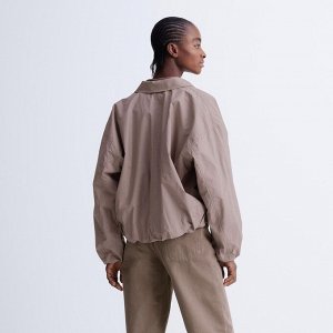 UNIQLO - укороченная ветровка с объемными рукавами - 36 BROWN