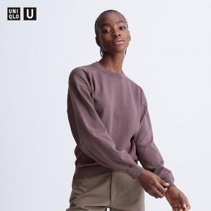 UNIQLO - свитер с круглым вырезом и широкими рукавами - 74 PURPLE