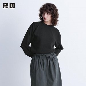 UNIQLO - свитер с круглым вырезом и широкими рукавами - 09 BLACK