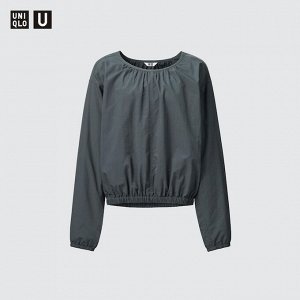 UNIQLO - объемная укороченная кофта на резинке - 37 BROWN