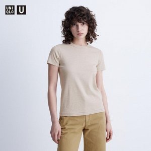 UNIQLO - футболка стандартного кроя с круглым вырезом - 31 BEIGE