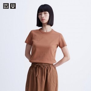 UNIQLO - футболка стандартного кроя с круглым вырезом - 34 BROWN