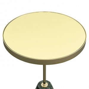 Столик кофейный Kaya, ?40,8 см, золотистый/зеленый