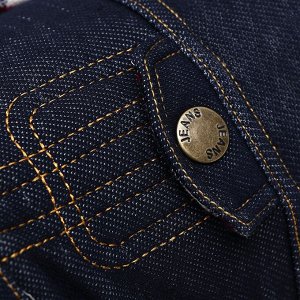 Комбинезон с джинсовой курточкой, XS (ДС 20 см, ОШ 21 см, ОГ 30 см), синий
