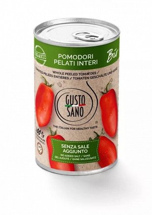 Органические цельные очищенные помидоры в собственном соку