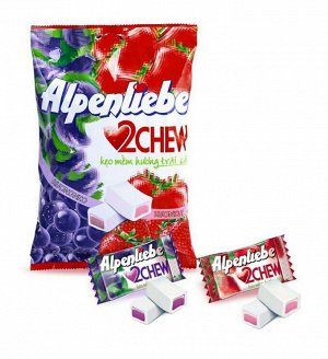 ALPENLIEBE 2 CHEW Жев. конфеты Микс со вкусом клубники и винограда, 84 гр.