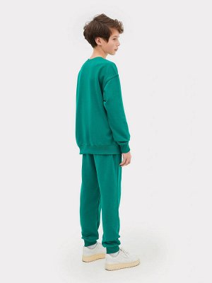 Комплект для мальчиков (джемпер, брюки) зеленый с печатью