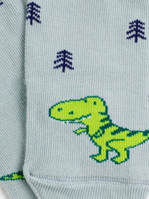 Носки детские зеленые с рисунком в виде цыпочек (1 упаковка по 5 пар)