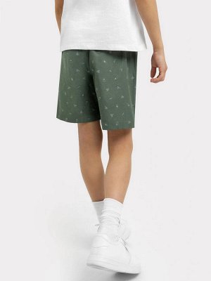 Тканевые шорты для мальчиков зеленые с принтом