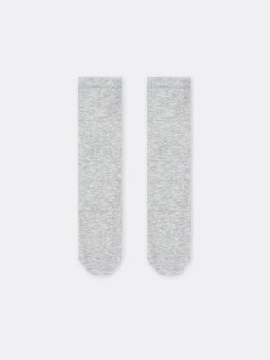 Детские высокие носки в оттенке светло-серый меланж (1 упаковка по 5 пар)
